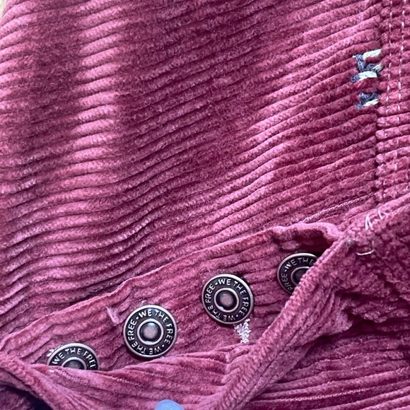 We The Free Free People FP Clifton Cord Wide Leg Jeans Rusty Red reindeer Sz 25 - Picture 12 of 16